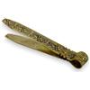 BlessedMart Pinze per incenso vintage in ottone con manico inciso floreale, 10,5 cm