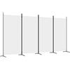 vidaXL Divisorio a 4 Pannelli Bianco 346x180 cm Tessuto