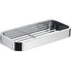 Gedy Outline Portaoggetti Bagno Rettangolare Cromo, Misure: 3X24,1X11 CM & 1,088 kg, Portaoggetti in Ottone, Cromall®, resine termoplastiche, Acciaio Inox, Design Simone Micheli, 15 Anni di Garanzia