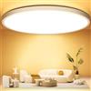 OUILA Ø50CM Plafoniera LED Soffitto 48W, 3000K Lampadario 4800LM IP44 | Moderna Rotonda Lampadario LED Luce Soffitto Impermeabile per Camera da Letto, Cucina, Balcone, Ufficio, Soggiorno