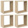 vidaXL Mensole a Cubo 4 pz Rovere Sonoma 30x15x30 cm