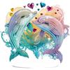 Lxmsja 5D Diamond Painting Delfino, decorazione per desktop per adulti e bambini, set di decorazioni da tavolo per pittura con diamanti in piedi, set creativo per stanza, ufficio, desktop
