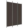 vidaXL Divisorio a 3 Pannelli Marrone 150x200 cm in Tessuto