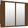 vidaXL Mobile Specchio LED Rovere Marrone 60x12x45cm Legno Multistrato