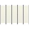 vidaXL Paravento a 5 Pannelli Bianco 250x180 cm