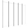 vidaXL Divisorio a 5 Pannelli Bianco 250x200 cm Tessuto