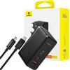 Baseus Gan5 Pro 2X Caricabatterie Usb-C / Usb-A 160W - Nero + Cavo Usb-C - Usb-C 240W - Nero