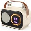 OEM Altoparlante Bluetooth, apparecchio per karaoke, doppio microfono, beige