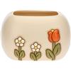 THUN, Cachepot in Ceramica Decorata a Mano con Iconica Decorazione Floreale Thun, Linea happy Country, 24x23.7x15 cm h