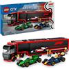 LEGO City F1 truck met RB20 en AMR24 F1 auto's Speelgoed voor 8 jaar en Ouder, B