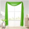 Elegant Comfort Mantovana in voile trasparente, leggera, lunga 540 cm, 1 pannello, tenda trasparente per soggiorno, decorazione per eventi, camera da letto, (1 pezzo), 140 x 540 cm, colore: lime