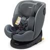 Foppapedretti Seggiolino Auto Circle I-Size, Seduta Girevole a 360°, per bambini da 40 a 150 cm di altezza, 0-12 anni, conforme ECE R129, Fissaggio Isofix e TopTether, Safe Body Protection, Silver