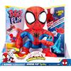 Jazwares Marvel Spidey and His Amazing Friends Amazing Flip Spidey - Peluche animatronic da 30,5 cm, con luci, suoni e ragnatela