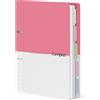 KOKUYO 5 Subject Spiral Notebook, Campus 2-Ring B5 Refillable Journal with 5 Tab Dividers, 100 Sheets in 6mm Dotted Ruled Loose Leaf Paper, Pink, Japan Import (RU-PP358P & NO-S836BT)