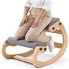 VEVOR Sedia Ergonomica a Ginocchio Altezza Regolabile Carico max 120 kg, Sgabello Ergonomico Inginocchiato Struttura in Legno Sedia per Studio Lavoro Lettura Meditazione Casa Ufficio, Grigio