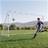VEVOR Porta da Calcio 3,66 x 1,83 m Gabbia in Ferro con Rete in PE Bianca Cancello da Calcio, Schiuma Protettiva Ammortizzante, Stadio, Giardino, Cortile, Campo, Attrezzatura per Esercizio di Tiro