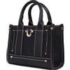 True Religion Mini borsa tote unisex con tracolla logata, borsa casual strutturata con manici superiori e tracolla, nero