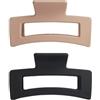 REVOLUTION Rectangle Matte Clip Nude/Black Fermacapelli 2 pz.