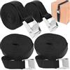 FLZONHUT Cinghie di Tensione,4 Pezzi Cinghie di Fissaggio,3M * 25 mm Regolabili Cinghie a Cricchetto Cinghia Fissaggio a Cricchetto Cinghia di Ancoraggio con Chiusura per Moto,Auto,Rimorchio,Bagaglio(Noir)