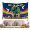 Generico Bandiera della pace mondiale, bandiera del giardino della pace - Bandiera banner simbolo segno di pace,Bandiera della pace mondiale da esterno, 9,1 x 1,5 m, colore vivido con occhielli in ottone, deco