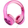 Lilgadgets Connect+ Pro Cuffie per bambini per la scuola - Progettate pensando al comfort dei bambini, Cuffie over-ear pieghevoli con microfono in linea, Cuffie per bambini cablate, Cuffie rosa