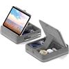 KDD Porta Tablet da Letto con Magazzino, Supporto Cuscino Tablet Pieghevole per Letto, Grembo e Scrivania, Supporto Tablet con Angolo Regolabile per iPad Pro 12.9, 10.5, Mini, Telefoni, Libri, Grigio