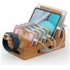 Pezin & Hulin Bamboo Charging Station, Docking Station Organizer Stand per dispositivi multipli Ricarica compatibile con telefono, tablet, laptop, pad, supporto per orologio