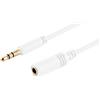 1aTTack.de 1 x 1,5 m - Cavo di prolunga audio bianco, 3,5 mm, TRS, sottile, cavo di prolunga AUX - Connettori stampati, contatti placcati in oro