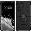 kwmobile Cover Antiurto Compatibile con Samsung Galaxy S23 Ultra - Custodia Magnetica con Anello Girevole a 360° e Paraurti - Case Nero
