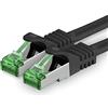 1aTTack.de Cat.7 Cavo di Rete 3 metri - Nero - 1 Pezzo - Ethernet LAN Cat.7 SFTP Spina RJ45 Cat6a 10 Gbit/s Compatibile con Cat5 Cat6 Cat6a Cat8 per Switch Router Modem Patchpanel