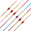 Aditri Creation Set di 6 braccialetti Rakhi per fratello e sorella, con biglietto regalo