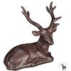 Relaxdays Cervo da Giardino, Scultura Deco, Rustico, Resistente, Statuetta da Giardino Ghisa 15 x 14,5 x 8,5 cm, Marrone