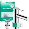 hansgrohe Zesis S - Rubinetto per lavabo con push-open, risparmio energetico (CoolStart), Miscelatore lavabo risparmio idrico (EcoSmart+) con altezza bocca 104 mm, cromo, 74724000