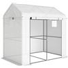 Outsunny Serra da giardino in PE, serra da balcone, telo rinforzato 135 g/m², telaio in acciaio, porta con zip, 200 x 140 x 200 cm, bianco | Aosom Italy
