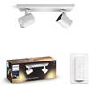 Philips Faretto LED Philips Hue White Ambiance Runner bianco 2 x 5 W GU10 700 lm 2200-6500 K dimmerabile tramite app Amazon Alexa con interruttore dimmer