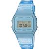 Casio Orologio al quarzo classico serie F91W, resistente all'acqua, cronometro da 1/100 secondi, sveglia giornaliera, segnale orario orario, calendario automatico, fondello SS | formato 12/24 ore, Blu