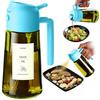 TrendPlain Spruzzino Olio per Friggitrice Aria 470ml, Dosatore Olio 2 in 1, Oliera Spray per Cucina, Insalata e Aceto, Accessori Cucina senza BPA (Azzurro-1)