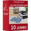 MEIQIHOME Set da 10 Sacchetti Sottovuoto Jumbo per Vestiti, Sacchetti Compressione Riutilizzabili e Protettivi per Moth