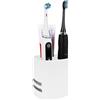 Linkidea Portaspazzolino elettrico per il bagno,organizer in plastica per dentifricio,supporto da tavolo a 3 scomparti compatibile con Oral-B iO Series,Philips Sonicare ProtectiveClean(cornice bianca)