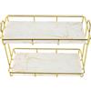 Mimdixy Organizzatore da bagno a 2 livelli da appoggio, piccolo organizer da appoggio per l'arredamento del bagno, organizer per trucchi, porta profumi, ripiano da, vassoio antiscivolo (Piccola)