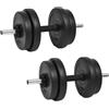 Générique Manubrio 40 kg con piastre in acciaio cromato e cemento plastico, set di pesi 4 x 2,5 kg, 4 x 2 e 5 serratura a stella per allenamento petto, bicipiti, tricipiti e schiena