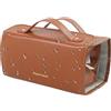 Yongany Trousse per trucchi con scomparti, organizer arrotolabile 4 in 1, impermeabile, beauty case, per viaggi, donne, uomini, bagno, viaggi di lavoro, Caff, Refer to description, Unisex