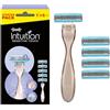 Wilkinson Sword Intuition Sensitive Touch, rasoio da donna, confezione da 1 rasoio + 5 testine di ricarica