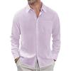J.Ver Mmcx-Linen Shirt Camicia Button-Down Uomo (Pacco da 1) | Borsa casual elasticizzata senza colletto Nehru con colletto formale per matrimonio elegante
