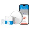 Meross Matter Rilevatore di fumo WiFi connesso, 1 pezzi con Hub MSH450 | Allarme antincendio intelligente con doppio sensore ottico, rilevatore di fumi con avviso APP, rete 0,8 mm, 33 mm