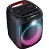 Majestic FIRE 12 - Speaker bluetooth, Luci LED multicolore, ingressi USB/microSD/AUX-IN/MIC, Microfono a filo incluso, Batteria ricaricabile, TWS, Maniglia per il trasporto