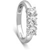 ALFIERI & ST. JOHN La raffinatezza dell'oro bianco incontra la luce intensa dei diamanti per un anello trilogy che celebra l'eleganza femminile. Caratterizzato da una caratura totale di 0,91 ct, diamanti colore g e purezza si1, questo gioiello misura 15 …