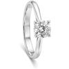 ALFIERI & ST. JOHN L'eleganza dell'oro bianco si fonde con la brillantezza dei diamanti per un anello solitario raffinato, pensato per la donna che ama distinguersi. Il diamante centrale da 0,6 carati, colore g e purezza si1, regala luce e preziosità a …