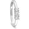 ALFIERI & ST. JOHN Un raffinato anello trilogy in oro bianco impreziosito da diamanti per un totale di 0,24 carati, colore g e purezza si1. Pensato per la donna che ama la luce discreta e la preziosità senza tempo. Misura 15.