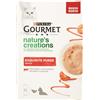 Purina Tidy Cats Purina Gourmet Nature's Creations Puree, Snack, premio per gatto con bue e pomodoro, 5 buste da 10 g